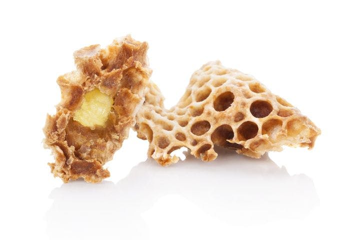 Royal jelly encased in honeycomb