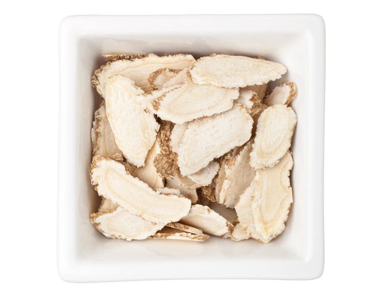 Close up of panax ginseng slices