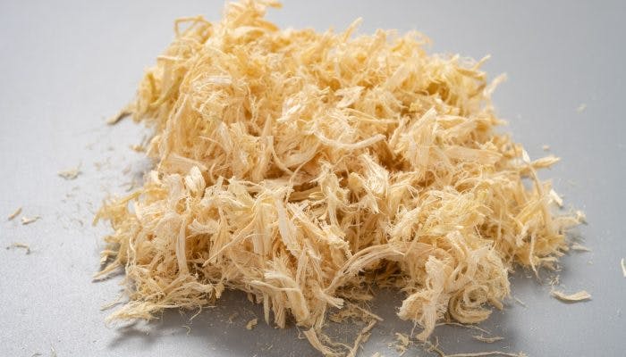 Close up of Bamboo Shavings, also known as Bamboo Stem (Zhu Ru) TCM Herb