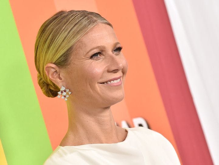 Close-up of Gwyneth Paltrow smiling as she poses for a photo.