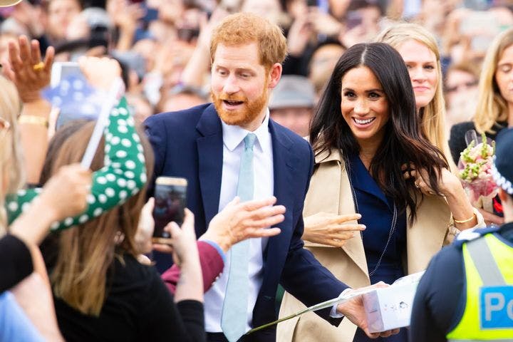 Prince Harry, Duke of Sussex and Meghan Markle, Duchess of Sussex meeting the public in Melbourne.
