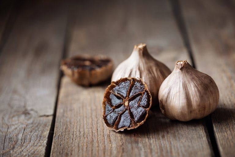 Black garlic is raw, white garlic that has undergone a fermentation process to boost its health benefits.